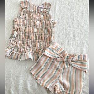 Little lass striped tank top shorts summer matching set 3T